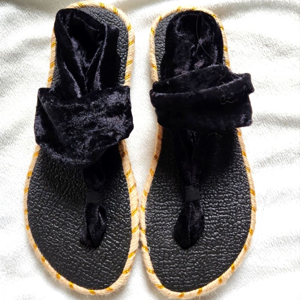 Black velour sandals by nalho